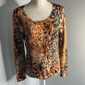 Pierri New York rhinestone leopard sweater